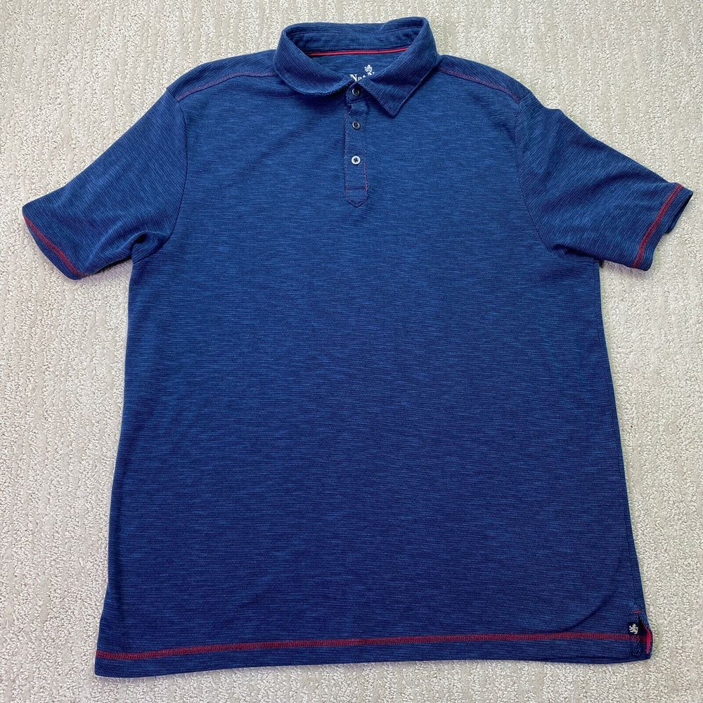 Nat Nast Shirt Mens Large Short Sleeve Polo Blue Soft Polyester Cotton